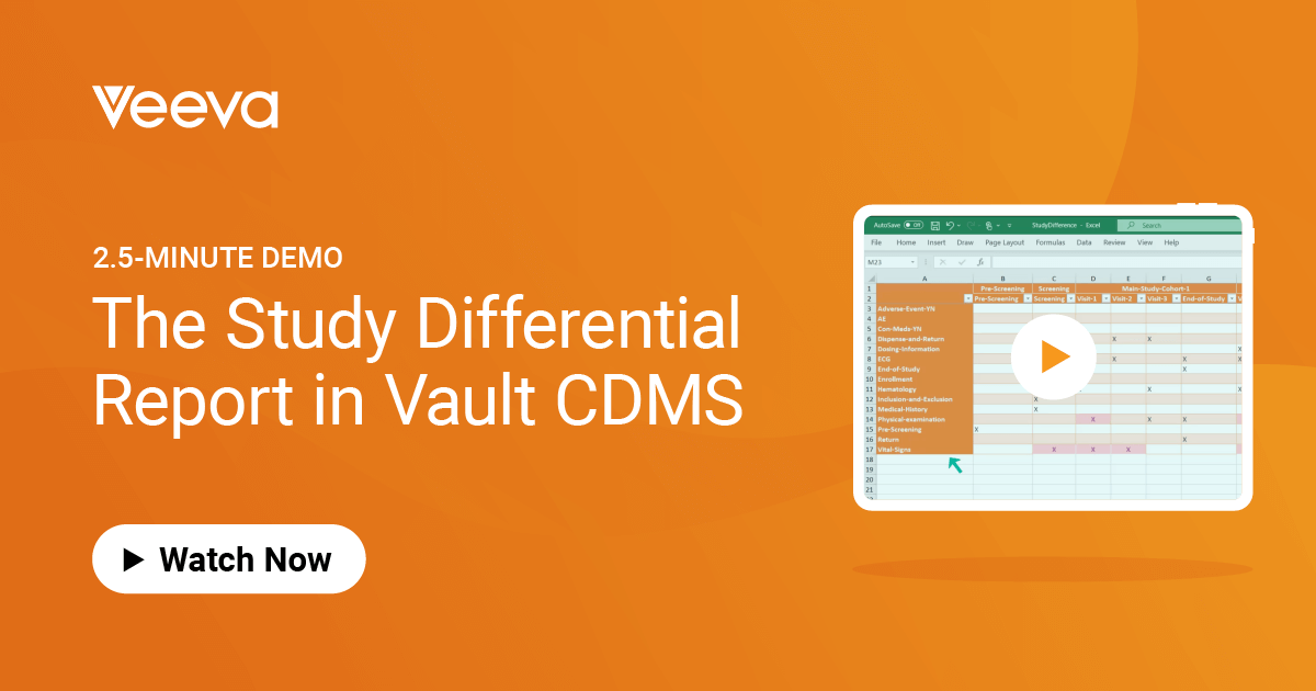 The Study Differential Report in Vault CDMS | Veeva