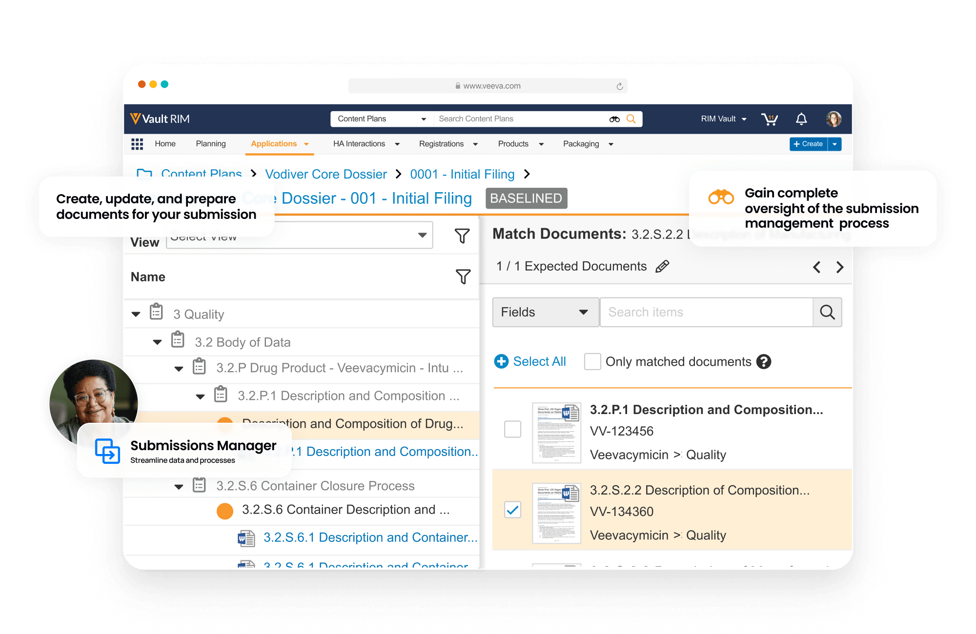 Veeva Submissions | Regulatory content management ﻿